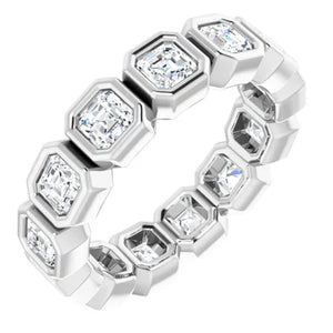 MADE TO ORDER: Lab grown 2ctw diamond asscher eternity band ring in 14k gold