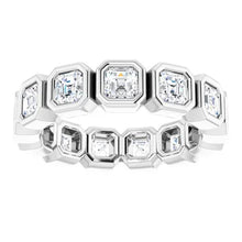 Load image into Gallery viewer, MADE TO ORDER: Lab grown 2ctw diamond asscher eternity band ring in 14k gold