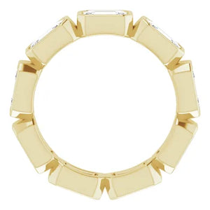 MADE TO ORDER: Lab grown 3ctw diamond emerald cut eternity band ring in 14k gold