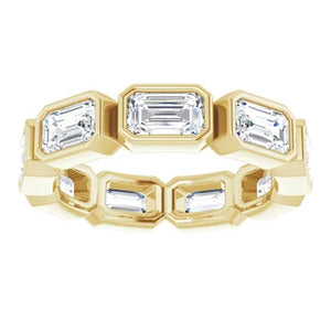 MADE TO ORDER: Lab grown 3ctw diamond emerald cut eternity band ring in 14k gold
