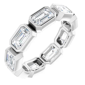 MADE TO ORDER: Lab grown 3ctw diamond emerald cut eternity band ring in 14k gold