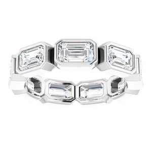 MADE TO ORDER: Lab grown 3ctw diamond emerald cut eternity band ring in 14k gold
