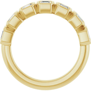 MADE TO ORDER: Lab grown 1ctw diamond asscher band ring in 14k gold