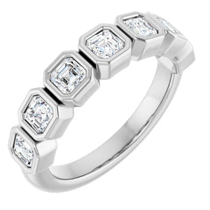 MADE TO ORDER: Lab grown 1ctw diamond asscher band ring in 14k gold