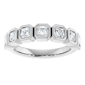 MADE TO ORDER: Lab grown 1ctw diamond asscher band ring in 14k gold