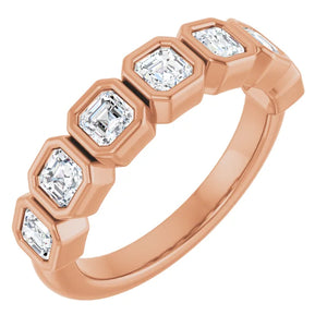 MADE TO ORDER: Lab grown 1ctw diamond asscher band ring in 14k gold