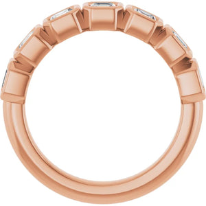 MADE TO ORDER: Lab grown 1ctw diamond asscher band ring in 14k gold