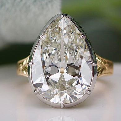 CUSTOM ORDER: 8.25ct pear lab grown diamond in 18k and platinum