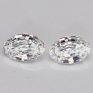 2.05ctw matched pair of loose oval step cut lab grown diamonds E/VS1