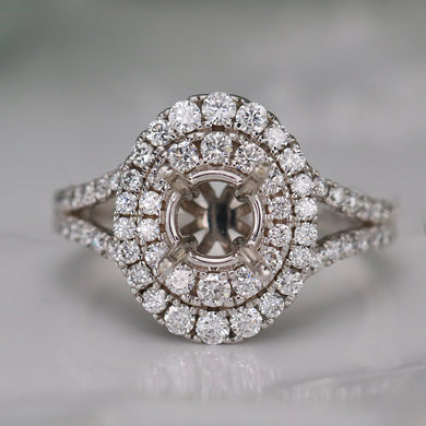 50% OFF! Lab Grown diamond semi mount in 14k white gold