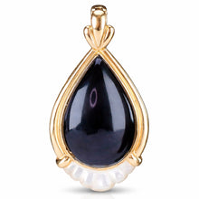 Load image into Gallery viewer, 40% OFF!  Estate onyx and mother of pearl pendant in 14k yellow gold