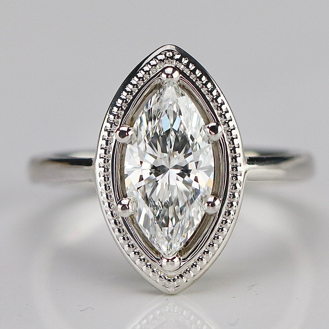 50% OFF!  MANOR ROYAL: The Zara - 1.59ct Marquise lab grown diamond ring D/VS1 with IGI report