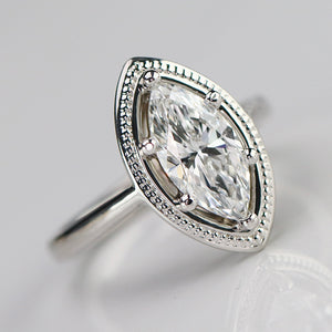 50% OFF!  MANOR ROYAL: The Zara - 1.59ct Marquise lab grown diamond ring D/VS1 with IGI report