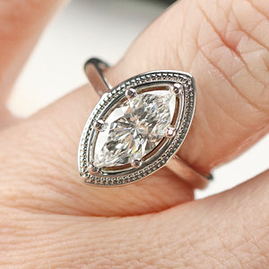 50% OFF!  MANOR ROYAL: The Zara - 1.59ct Marquise lab grown diamond ring D/VS1 with IGI report