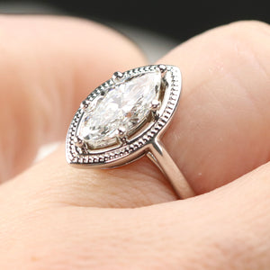 50% OFF!  MANOR ROYAL: The Zara - 1.59ct Marquise lab grown diamond ring D/VS1 with IGI report
