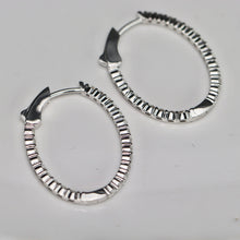 Load image into Gallery viewer, RESERVED FOR J: 1.64ctw Lab Grown diamond oval hoops in 14k white gold
