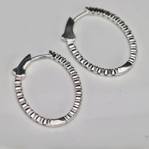 RESERVED FOR J: 1.64ctw Lab Grown diamond oval hoops in 14k white gold