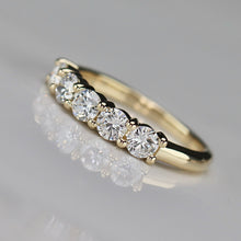 Load image into Gallery viewer, Lab grown 1ctw 5 stone diamond band ring in 14k yellow gold