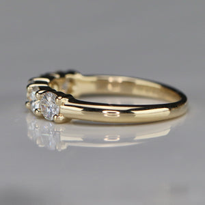 Lab grown 1ctw 5 stone diamond band ring in 14k yellow gold
