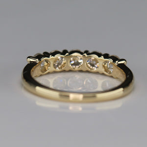 Lab grown 1ctw 5 stone diamond band ring in 14k yellow gold