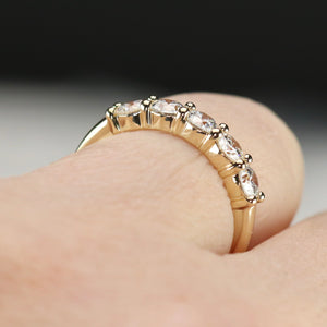Lab grown 1ctw 5 stone diamond band ring in 14k yellow gold