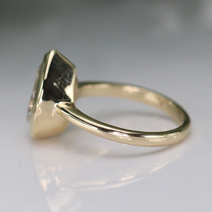 The Phillipa - 2.85ct Pear shaped lab grown diamond solitaire ring in 14k yellow gold