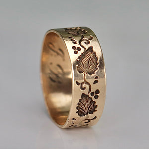 Victorian leaf band in rose gold