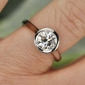 The Eliza - 1.45ct lab grown diamond solitaire ring in 14k white gold