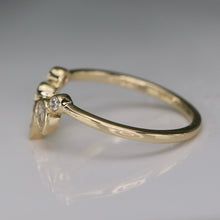 Load image into Gallery viewer, Pear shaped lab grown diamond chevron in 14k yellow gold