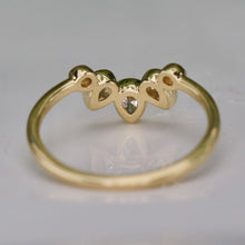 Load image into Gallery viewer, Pear shaped lab grown diamond chevron in 14k yellow gold