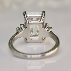 The Catherine - 5.56ct Emerald cut lab grown diamond ring in platinum
