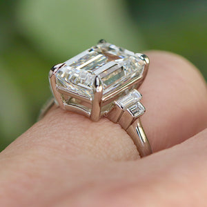 The Catherine - 5.56ct Emerald cut lab grown diamond ring in platinum