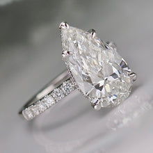 Load image into Gallery viewer, 4.79ct pear cut loose lab grown diamond in 14k white gold
