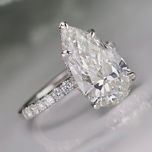 4.79ct pear cut loose lab grown diamond in 14k white gold