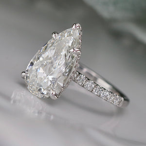 4.79ct pear cut loose lab grown diamond in 14k white gold