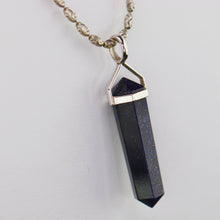 Load image into Gallery viewer, Sterling silver blue goldstone necklace