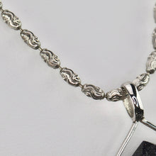 Load image into Gallery viewer, Sterling silver blue goldstone necklace