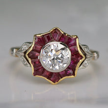 Load image into Gallery viewer, 50% OFF!  READ DESCRIPTION FULLY**  Vintage diamond and ruby ring in 18k gold