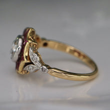 Load image into Gallery viewer, 50% OFF!  READ DESCRIPTION FULLY**  Vintage diamond and ruby ring in 18k gold