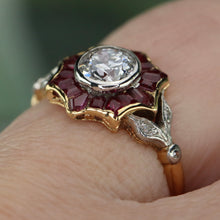 Load image into Gallery viewer, 50% OFF!  READ DESCRIPTION FULLY**  Vintage diamond and ruby ring in 18k gold