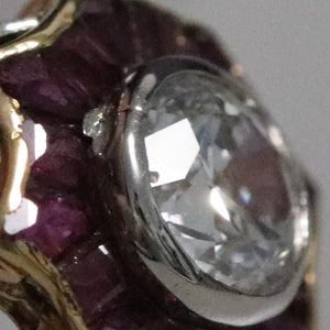 50% OFF!  READ DESCRIPTION FULLY**  Vintage diamond and ruby ring in 18k gold