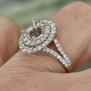 50% OFF! Lab Grown diamond semi mount in 14k white gold