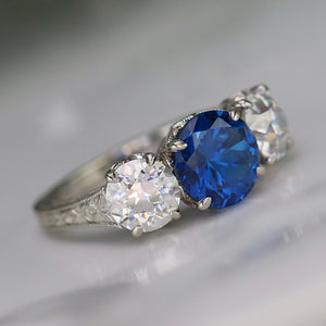 50% OFF!  3 stone ring in 14k white gold