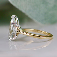 Load image into Gallery viewer, The Luna - 4.16ct Pear shaped lab grown diamond solitaire ring in 14k gold