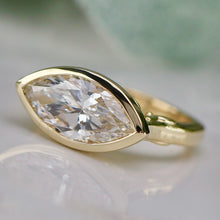 Load image into Gallery viewer, The Persephone - 3.24ct Marquise cut lab grown diamond ring E VVS2 in 14k yellow