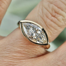 Load image into Gallery viewer, The Persephone - 3.24ct Marquise cut lab grown diamond ring E VVS2 in 14k yellow