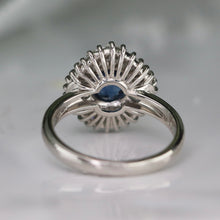 Load image into Gallery viewer, Estate Sapphire and diamond ballerina style ring in platinum