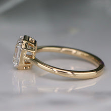Load image into Gallery viewer, 2.02ct asscher cut lab grown diamond ring in 14k yellow gold