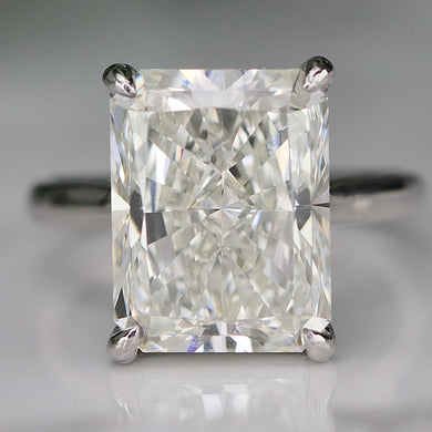SPECIAL!  10.04ct radiant cut lab grown H/VS1 diamond ring in 14k white gold