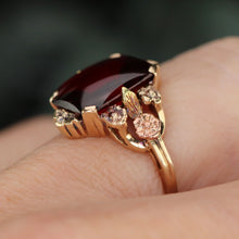 Load image into Gallery viewer, Estate vintage lab grown ruby ring in yellow gold